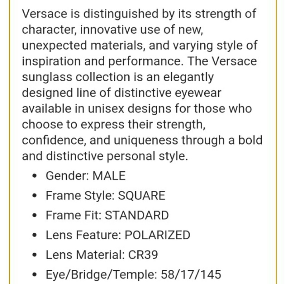NWOT Versace  Polarized Sunglasses 4307 UNISEX - Picture 7 of 7